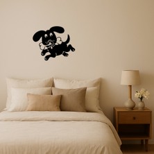 Kemik Tutan Zıplayan Köpek Dekoratif Tablo - BRF12649-8816