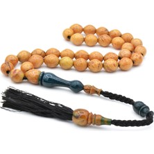 Usta Işi Sistemli Beyzi Kesim Krem Rengi Sıkma Kehribar Tesbih 073