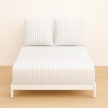 Desenli Çift Kişilik 160 x 200 Lastikli Çarşaf ve 2 Adet Yastık Kılıfı