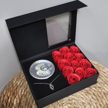 baytoptan Romantik Gül ve Istiridye Inci Kolye Seti