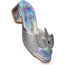 Kiko Kids Unicorn Kız Çocuk Topuklu Simli Abiye Terlik