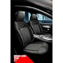 Peugeot 206 2003- 2005 Quicksilver – Ticari Araç 2+1 Uyumlu Monaco Serisi Eviza Koltuk Kılıfı – Siyah/beyaz, Kolay Montaj