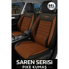 Renault Vel Satis 2001–2009 Saren Serisi Oto Koltuk Kılıfı 5’li Set – Airbag & Kolçak Uyumlu, 3 Katman, Pike+Lakost+Deri Taba