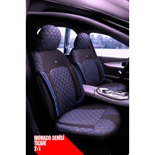 Peugeot 206 1998-2009 Hatchback – Ticari Araç 2+1 Uyumlu Monaco Serisi Eviza Koltuk Kılıfı – Siyah/mavi, Kolay Montaj