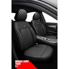 Dacia Logan 2007-2012 Sedan – Ticari Araç 2+1 Uyumlu Monaco Serisi Eviza Koltuk Kılıfı – Siyah, Kolay Montaj
