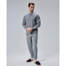 Mooncover Erkek Kışlık Pijama Takımı Füme
