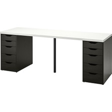 Çalışma Masası, Beyaz-Venge, 200X60 Cm, Lagkapten, Adıls