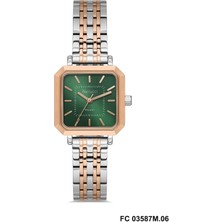 Ferrucci FC03587M.06 Rose Gold Gri  Köşeli 25 mm Yeşil Kadran Kadın Kol Saati