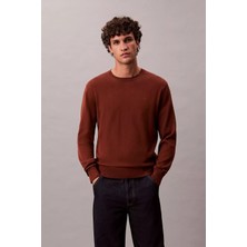 Erkek Regular Kalıp Supima Pamuklu Triko Kazak - Kiremit