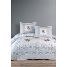 Nerea Baskılı Kapitoneli Çift Kişilik Yatak Örtüsü Mavi