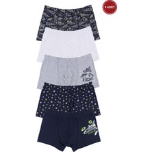 Erkek Çocuk Pamuklu 5'li Baskılı Boxer