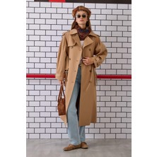 Çift Kemerli Trençkot Camel