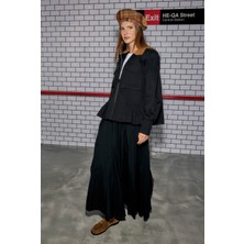 HE-QA Nervürlü Kanvas Ceket Siyah