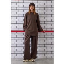 Modal Basic Uzun Sweat Acı Kahve