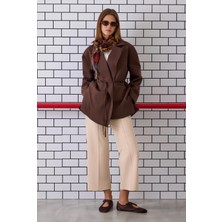 Nervürlü Midi Pantolon Bej