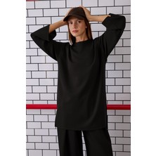 Modal Basic Uzun Sweat Siyah