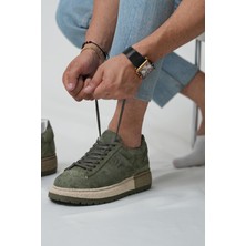 Grant Model Hakiki Deri El Yapımı Erkek Yeşil Sneaker