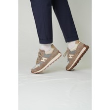 Flex Model Hakiki Deri El Yapımı Bej Erkek Sneaker Ayakkabı