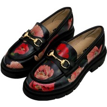 Kadın Vegan Deri Siyah Loafer - Poppy Tasarım