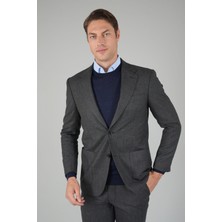 Bisse Erkek Mono Yaka Çift Yırtmaçlı 6 Drop Antrasit Takım Elbise PTK25K25204_D58