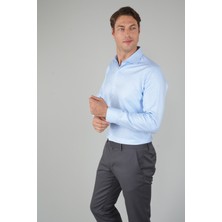 Bisse Erkek Uzun Kollu Regular Fit Klasik Mavi Gömlek GMEKS252121_E35