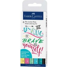Faber-Castell Pitt Artist Pen Fırça Uçlu El Yazısı Seti 6'lı, Suya Dayanıklı