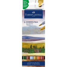 Faber-Castell Goldfaber Aqua Çift Uçlu Markör 6'lı Mnzr Set,Su Bazlı, Fırça ve Fineliner Uçlu,Yıkanabilir Mürekkep