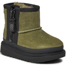 Ugg Mini Fermuarlı Logo Çocuk Botu – Petrol