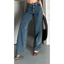 Baggy Kar Yıkama Yeşil Tint Jeans Pantolon D2007