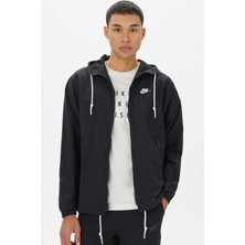 Nike Club Woven Men's Full Zip Jacket Erkek Bol Kesim Dokuma Spor Ceket Siyah