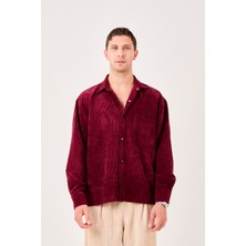 X-0002 Cep Detaylı Fitilli Kadife Gömlek