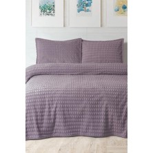 Merinos Twist Çift Kişilik Battaniye Seti Mürdüm