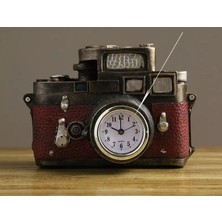 baytoptan Dekoratif Fotoğraf Makinesi Tasarımlı Kumbaralı Masa Saati