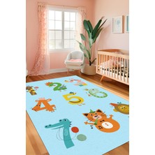 The Reef Design Eğlenceli Sayılar Temalı Halı Dijital Baskılı Dokuma Kaymaz Tabanlı Yıkanabilir Pati Dostu Antialerjik Çocuk Odası Halısı
