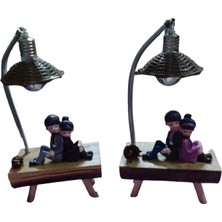 baytoptan Sokak Lambası Altındaki Sevgili Çift Işıklı Biblo