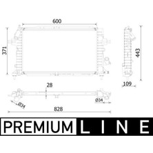 Mahle CR2228000P - Radyatör Astra H 1.3-1.7-1.9 Cdti 04 Zafıra 1.7-1.9 Cdtı 05 Ac Klimasız-Klimalı Mek 599×368X26