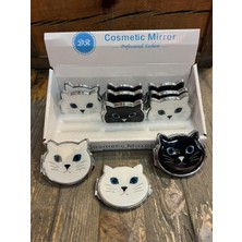 baytoptan Kedi Desenli Makyaj Aynası 12 Adet