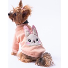 Pembe Dublin Hopper Tavşan Kulaklı Kedi Köpek Sweat- Kedi Köpek Kıyafeti