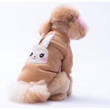 Kahverengi Dublin Hopper Tavşan Kulaklı Kedi Köpek Sweat- Kedi Köpek Kıyafeti