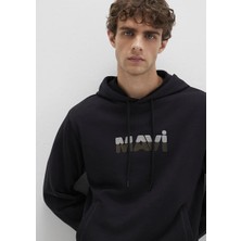Mavi Mavi Logo Baskılı Siyah Sweatshirt 0S10395-900