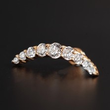 Aida Jewelss 316 L Cerrahi Çelik Moon Zirkon Labret Piercing
