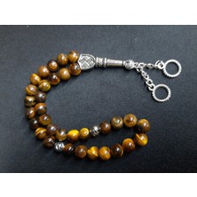 Mryart Kahverengi Kaplan Gözü Doğal Taş Tesbih Tarz Tasarım