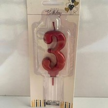 Kırmızı Renk Rakam Pasta Mumu