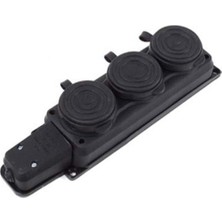 Ay-Ka Üçlü Grup Priz Kablosuz Kauçuk Kapaklı Monofaze 220V 3 Yok Yok Gri