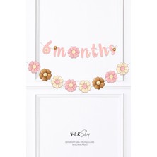 2'li Set Banner Bohem Çiçekler 6 Months ve Çiçekler Banner Duvar Süsü Seti