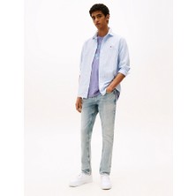 Tommy Hılfıger Erkek Marka Logolu Çift Cep Şık Görünüşlü Günlük Kullanıma Uygun Denim Mavi Jeans DM0DM21239 1A5