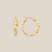 Küt Parçacıklı Altın Halka Küpe