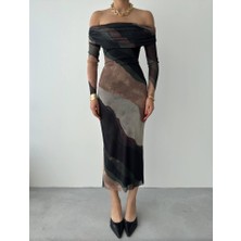 Hanzone Sevilla Madonna Yaka Tül Elbise