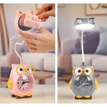 baytoptan Şarjlı Baykuş Tasarımlı Alarmlı Saat ve Gece Lambası