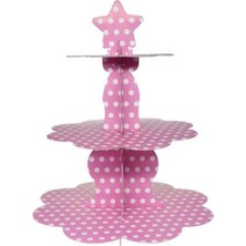 Mini Party Store Pembe Puantiyeli Kek Standı
